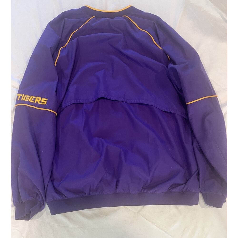 Vintage 90s/Y2K Nike Team LSU Tigers V-neck pullover windbreaker jacket XL - Picture 10 of 10